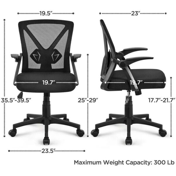 Ergonomic Mesh Office Chair with Flip-up Armrests - Ideal for Home and Office Use - Image 4