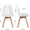 Mid-Century Modern Dining Chairs Set of 2, Armless Solid Wood Minimalist Chairs for Home - Image 4