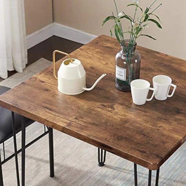 Compact 3-Piece Square Dining Set with PU Cushion Chairs - Image 5