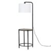 Elegant 54-Inch Floor Lamp with Integrated Table and LED Bulb