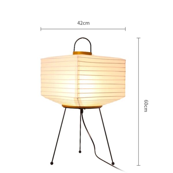 Wabi-Sabi Japanese Tripod Floor Lamp with Rice Paper Shade - Modern LED Standing Light for Home and Hotel - Image 6