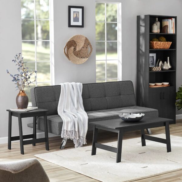 Modern Minimalist Black Rectangle Coffee Table - Image 4