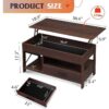 Modern Minimalist Lift Top Coffee Table with Hidden Storage and Metal Frame - Image 4