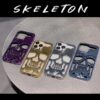 3D Skull Luxury Silicone Phone Case for iPhone Models - Shockproof with Mirror Film - Image 7