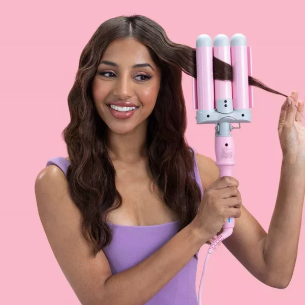 Wave Ceramic Triple Barrel Curling Iron Wand with LCD Display - Image 5