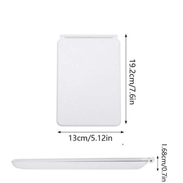 Touch Screen LED Makeup Mirror - Foldable, 3-Color Lighting, USB Rechargeable - Image 6