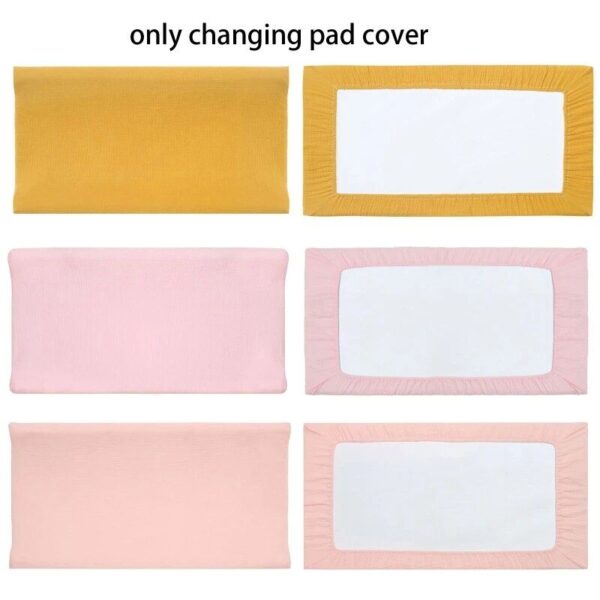 Breathable Muslin Cotton Baby Diaper Changing Pad Cover - Universal Fit - Image 3