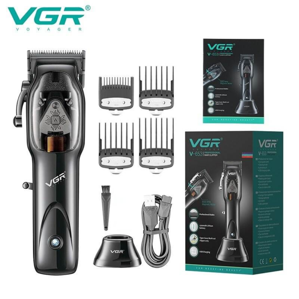 Professional Cordless Hair Clipper with DLC Coated Blades, Magnetic Motor, and USB Charging